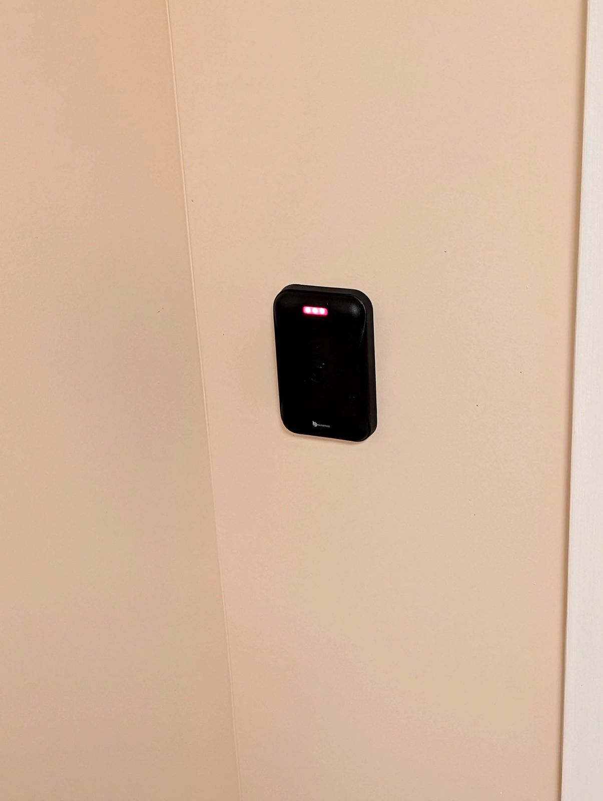 Wall-mounted access card reader, Kings Park, NY, Oct 2026