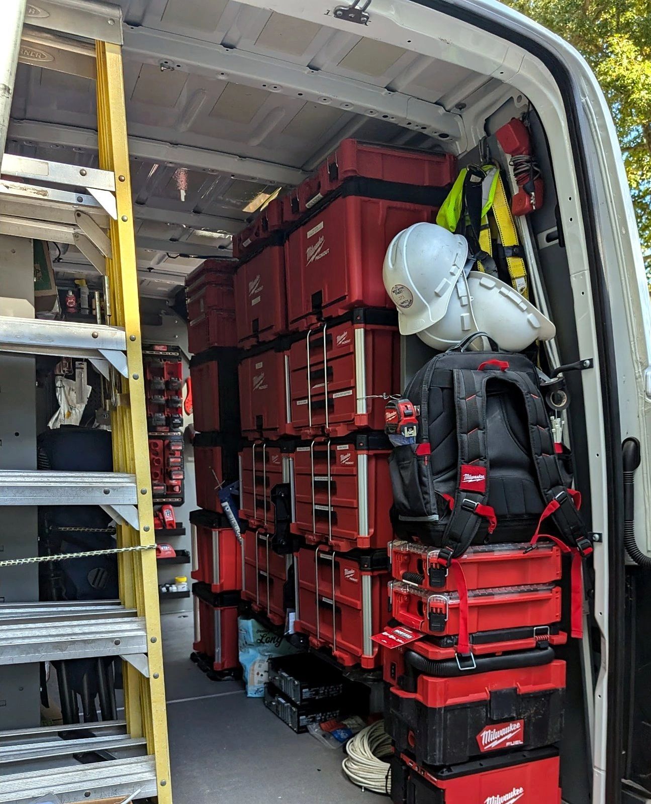 Netsource Partners van stocked with Milwaukee tools