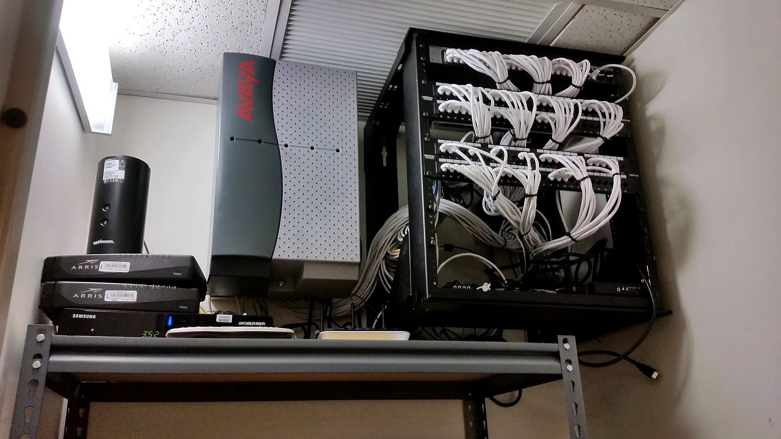 Wall rack with phone system